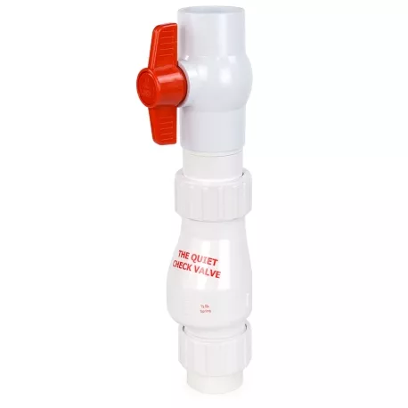 1-1/2″ Quiet PVC Ball & Check Valve Combo w/ Unions, Compression