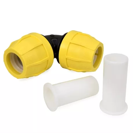 1-1/4″ IPS 90° Compression Elbow for SDR-11 Yellow PE Gas Pipe