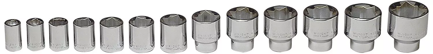 1/2" Drive 13 Piece 8 Point Socket Set 7/16" - 1-1/4" (450WR)