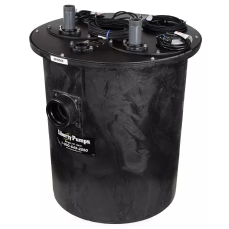 1 HP 1100-Series Duplex Sewage System w/ LE102M2 Pumps, Control & 30″ x 36″ Basin, 2″ Disch., 208-230V, 10′