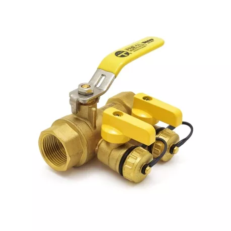 1″ NPT Threaded Purge & Fill Ball Valve w/ Hose Drains