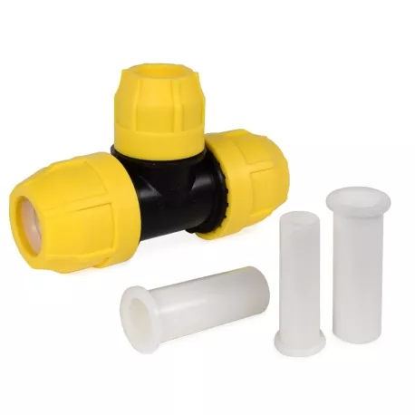 1" x 1" x 3/4" IPS Compression Tee for SDR-11 Yellow PE Gas Pipe
