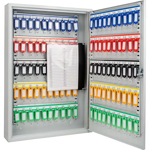 100-Hook Adjustable Key Storage Cabinet with Key Lock