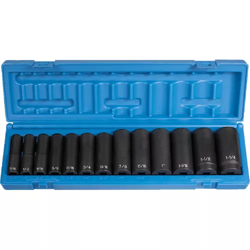13 Pc. 1/2 Drive Deep Length Fractional Set