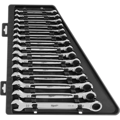 15 Pc. Metric Ratcheting Combination Wrench Set