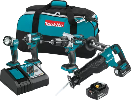 18V LXT™ Lithium-Ion Brushless Cordless 4-Pc. Combo Kit (5.0Ah), High-luminance, XT450T