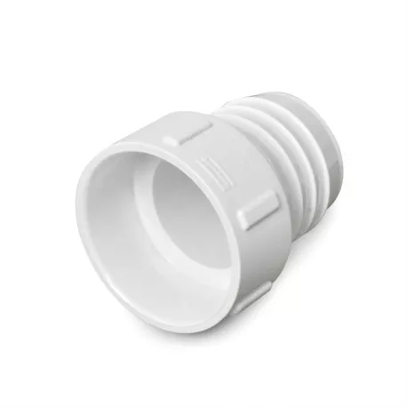 2″ Barbed Insert x 2″ Socket PVC Adapter, Sch 40, White