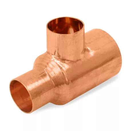 2" x 1-1/4" x 1-1/4" Copper Tee