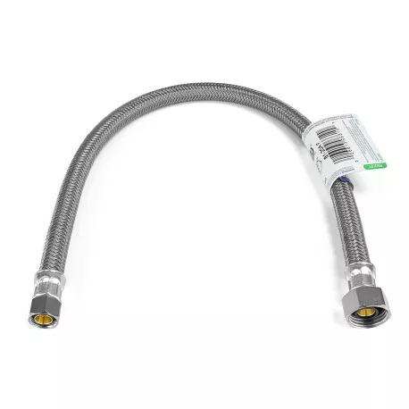 20″ Poly Braided Faucet Connector (1/2″ FIP x 3/8″ Compr.)