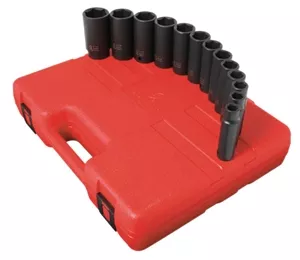 2651 Sunex Tools 13 Pc. 6-Point Deep Fractional Impact Socket Set
