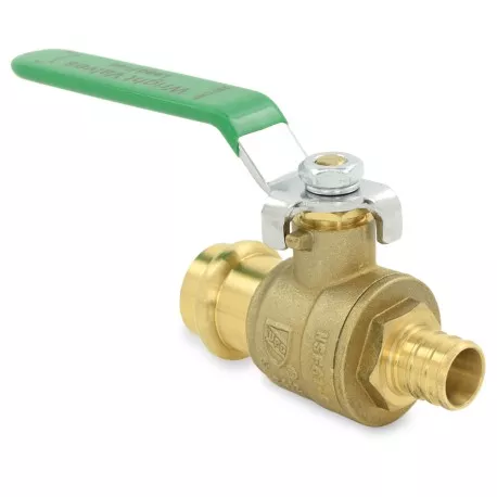 3/4" PEX x Press Brass Ball Valve, Full Port (Lead-Free)