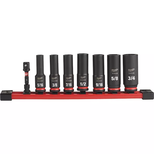 8 Pc. SHOCKWAVE Impact Duty TM 3/8 Drive SAE Deep 6 Point Socket Set