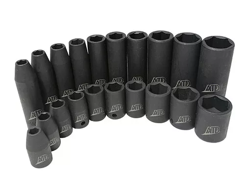 ATD Tools 20-Pc. 1/4" Drive 6 Point SAE Standard & Deep Impact Socket Set