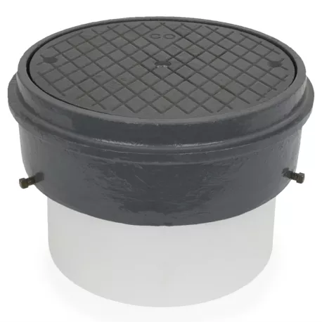 Basic Adjustable Cleanout Assembly, Round, Cast Iron, PVC 6″ Hub