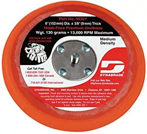 DY54327 6" (152 mm) Dia. Non-Vacuum Disc PadHook-FaceShort Nap