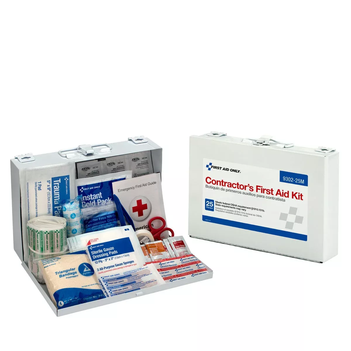 First Aid Only Person Contractor First Aid Kit Metal Case