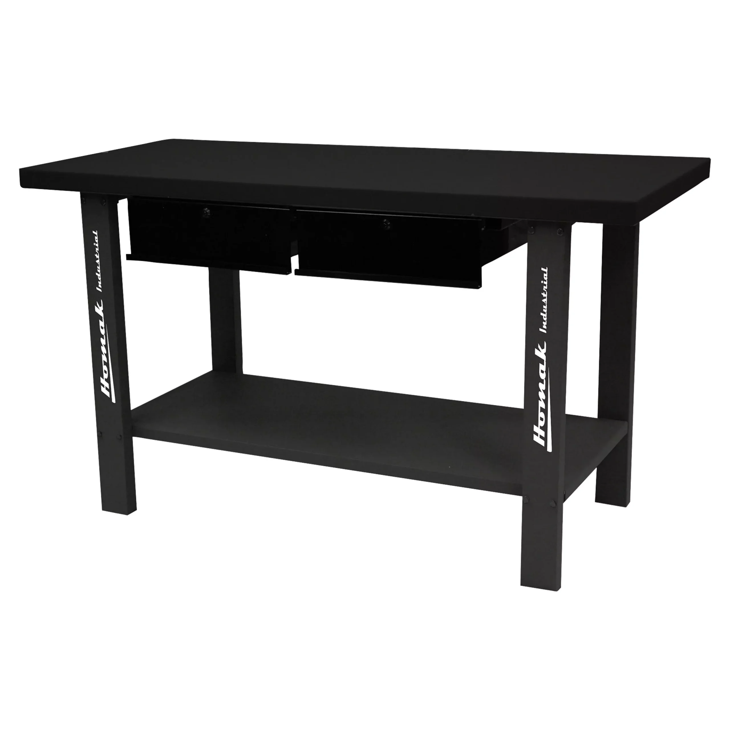 Homak GW00550170 59″ Industrial Steel Workbench With 2 Drawers