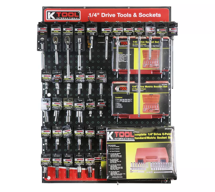 K Tool International 0805 - 1/4" Dr 59-PC Tools & Sockets Board Display