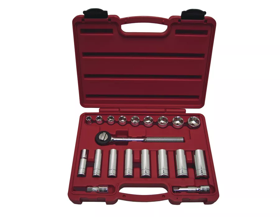 K Tool International 22000 - 20 Piece 3/8" Drive 6 Point SAE Socket Set