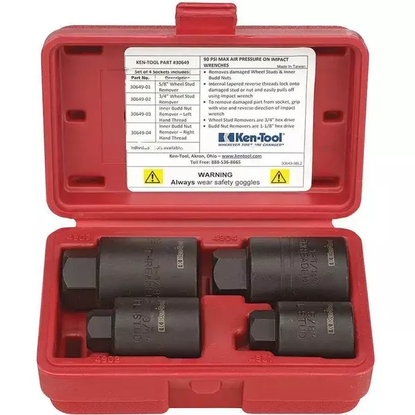 Ken-Tool 30649 HD Wheel Stud Remover Set (4 pcs)