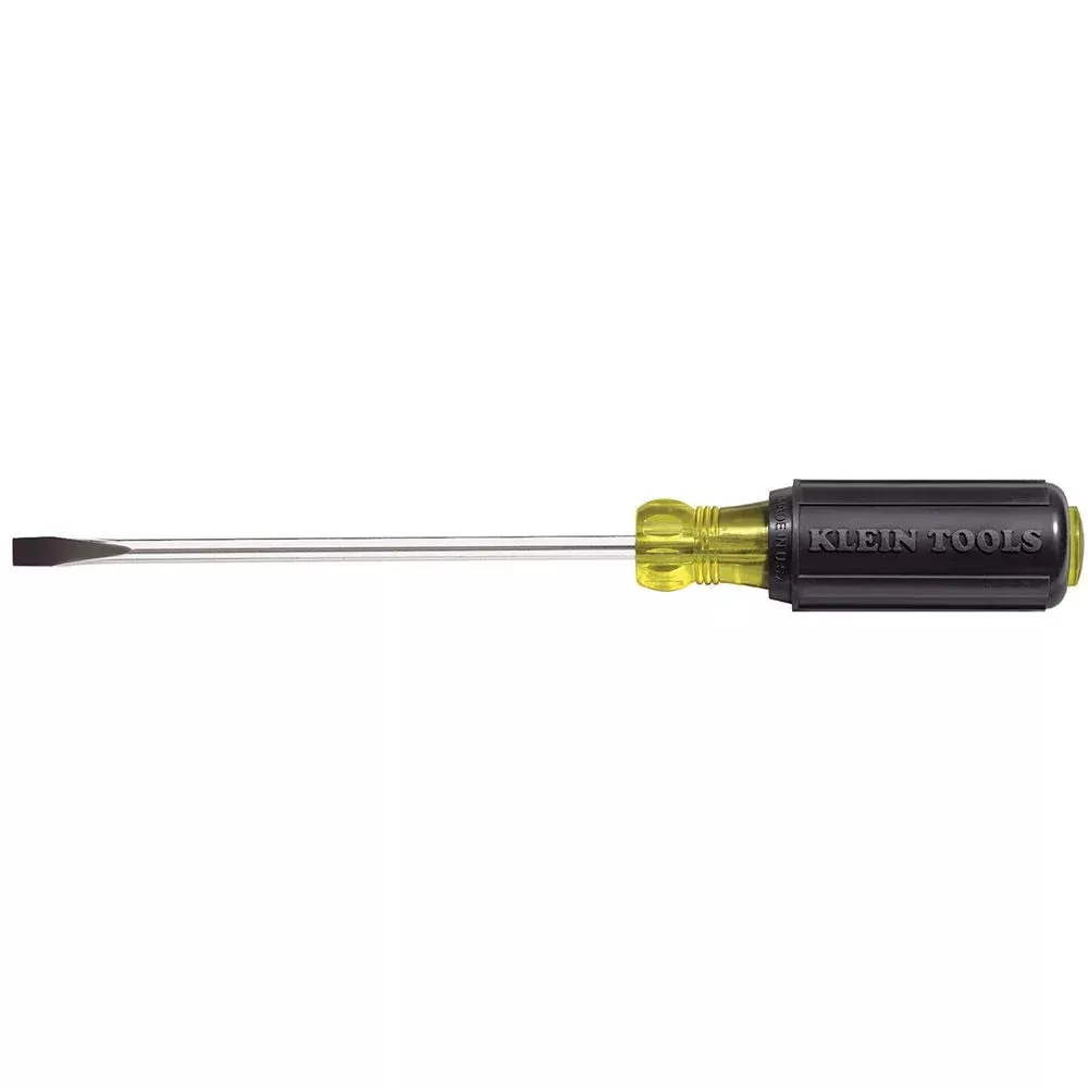 Klein Tools 605-4 1/4-Inch Cabinet Screwdriver, 4-Inch Round Shank