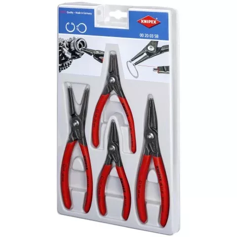 KNIPEX 00 20 03 SB 4-Piece Precision Snap Ring Pliers Set