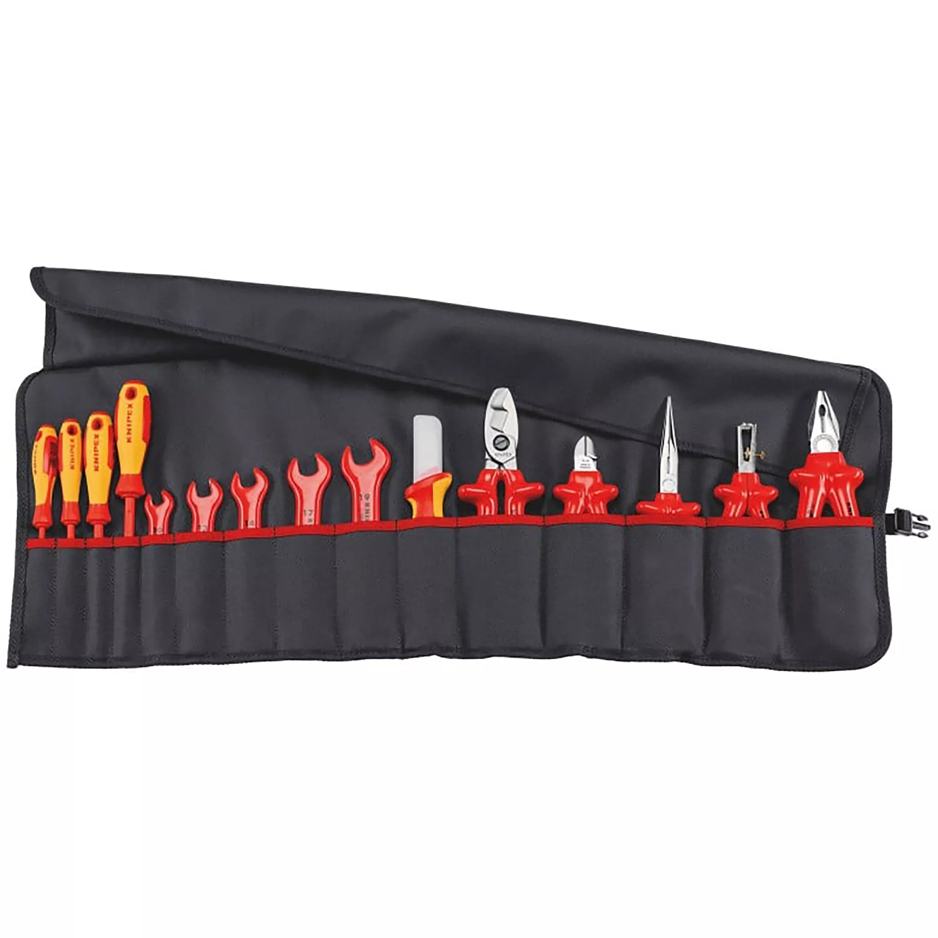 Knipex 98 99 13 15 Pc. Tool Roll Bag, 1000V Insulated