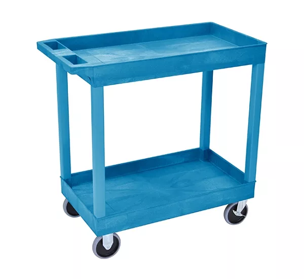 Luxor EC11HD-BU - Blue 2-Shelf Heavy-Duty Utility Cart