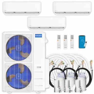MRCOOL DIY 5th Gen 3-Zone Multi-Zone System | 6 55HP230D | 6K+6K+36K BTU | 25ft Line Sets | WiFi Ready