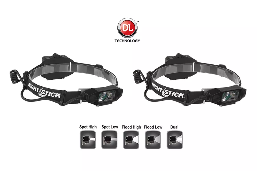 NightStick NSP-4616B - 2-Pack Low-Profile Dual-Light LED Headlamp