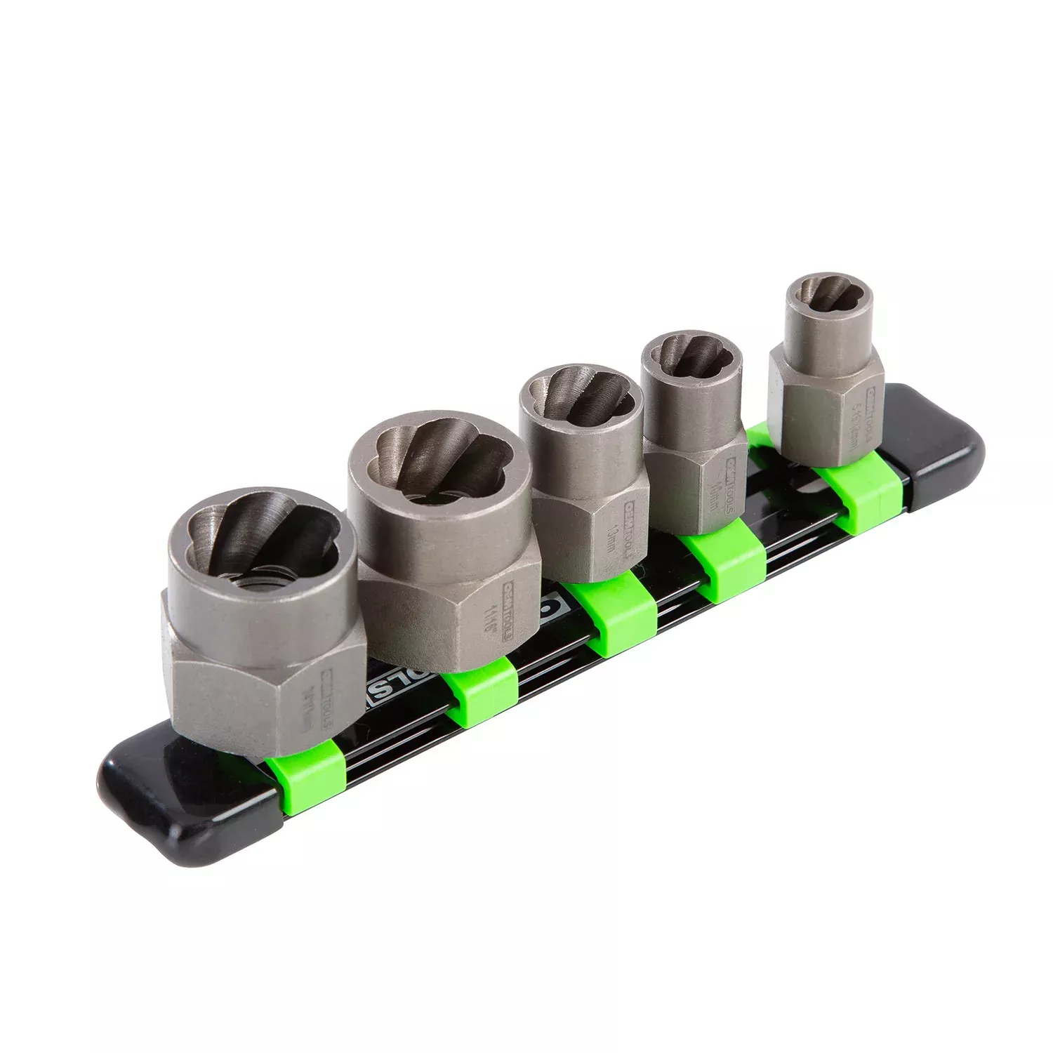 OEMTOOLS 22985 5 Piece Spiral Type Extractor Set on Aluminum Rail