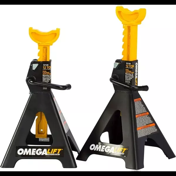 Omega Lift 32128 Heavy Duty 12 Ton Jack Stands Pair – Double Locking Pins