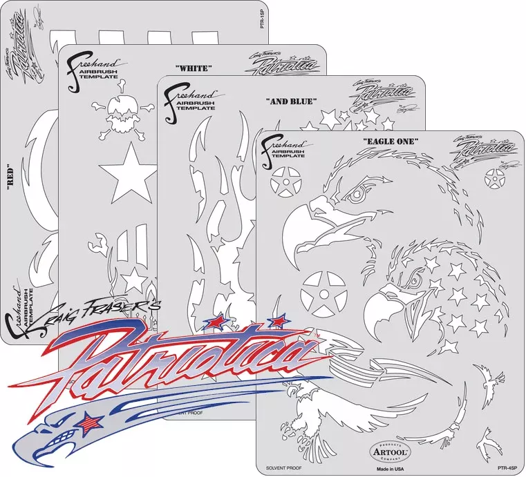 Patriotica Artool Stencils PTR5SP by Craig Fraser - ALL FOUR!!