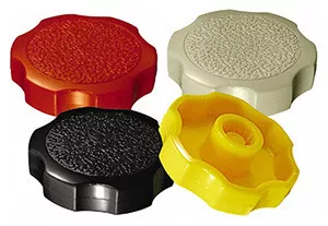 Press Fit Thumb Screw Knobs, Gray Rosette Knobs 1000 Piece Set, M8 Screw Size, 38mm Head Dia - 99-024-2