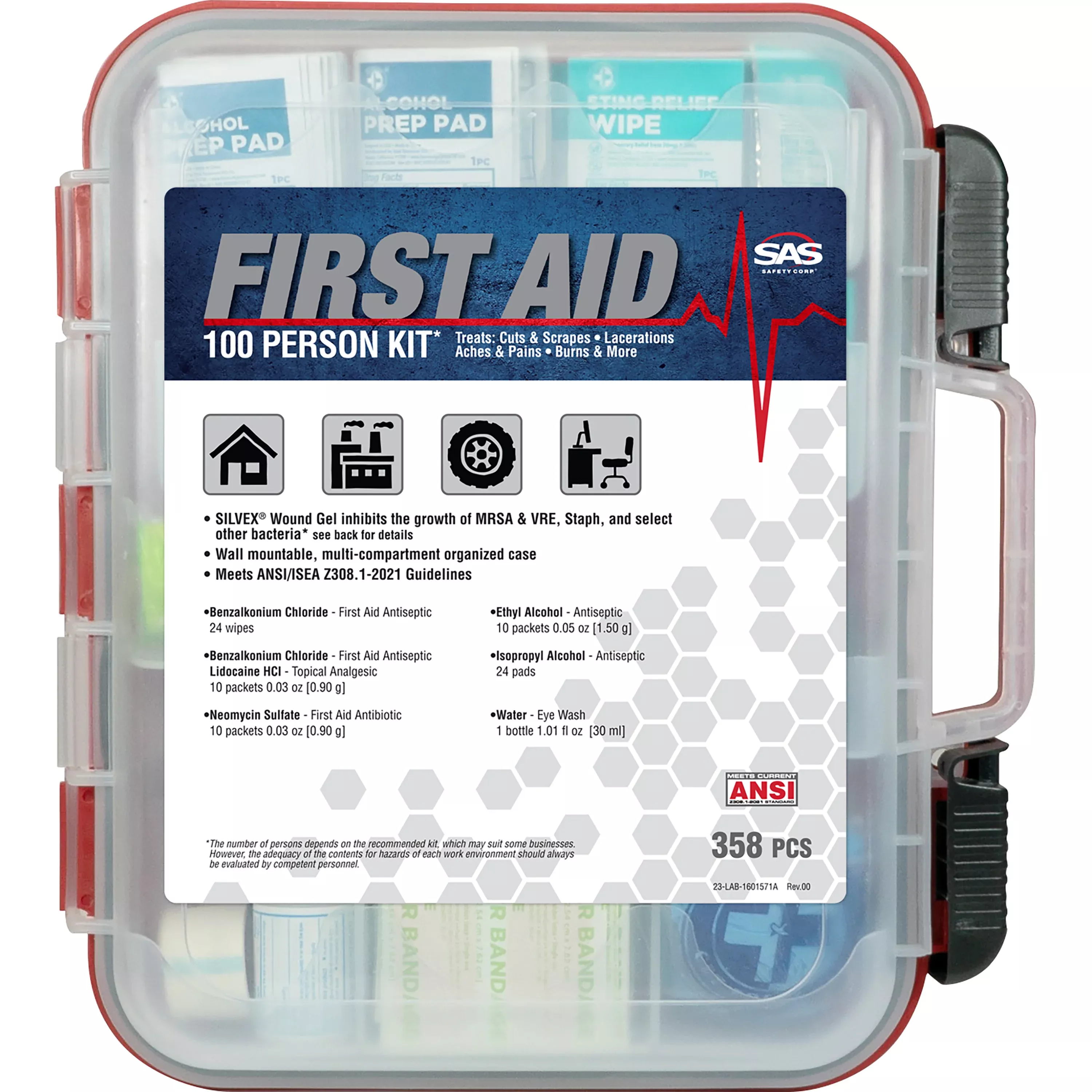 SAS Safety 6099-100 100-Person First Aid Kit