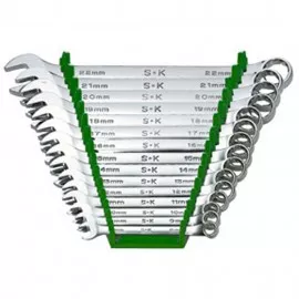 SK Tools 86265 Combination Wrench Set, Metric, 15-pack