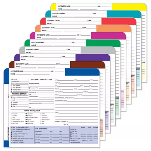Standard Color-Coded Repair Order Jackets