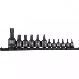 Sunex 1820SA Internal Star Sockets on Rail, 12-pack, 1/4", 3/8", and 1/2" drive
