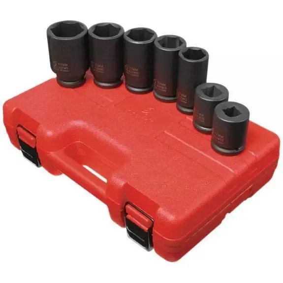 Sunex 3/4 in Dr. 7 Pc. Metric Truck Service Impact Socket Set