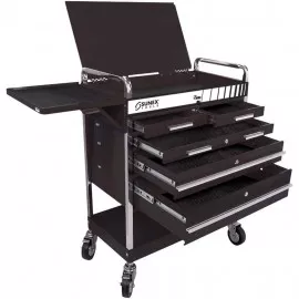 Sunex 8045BK Service Cart with flip top lid, 5-drawer