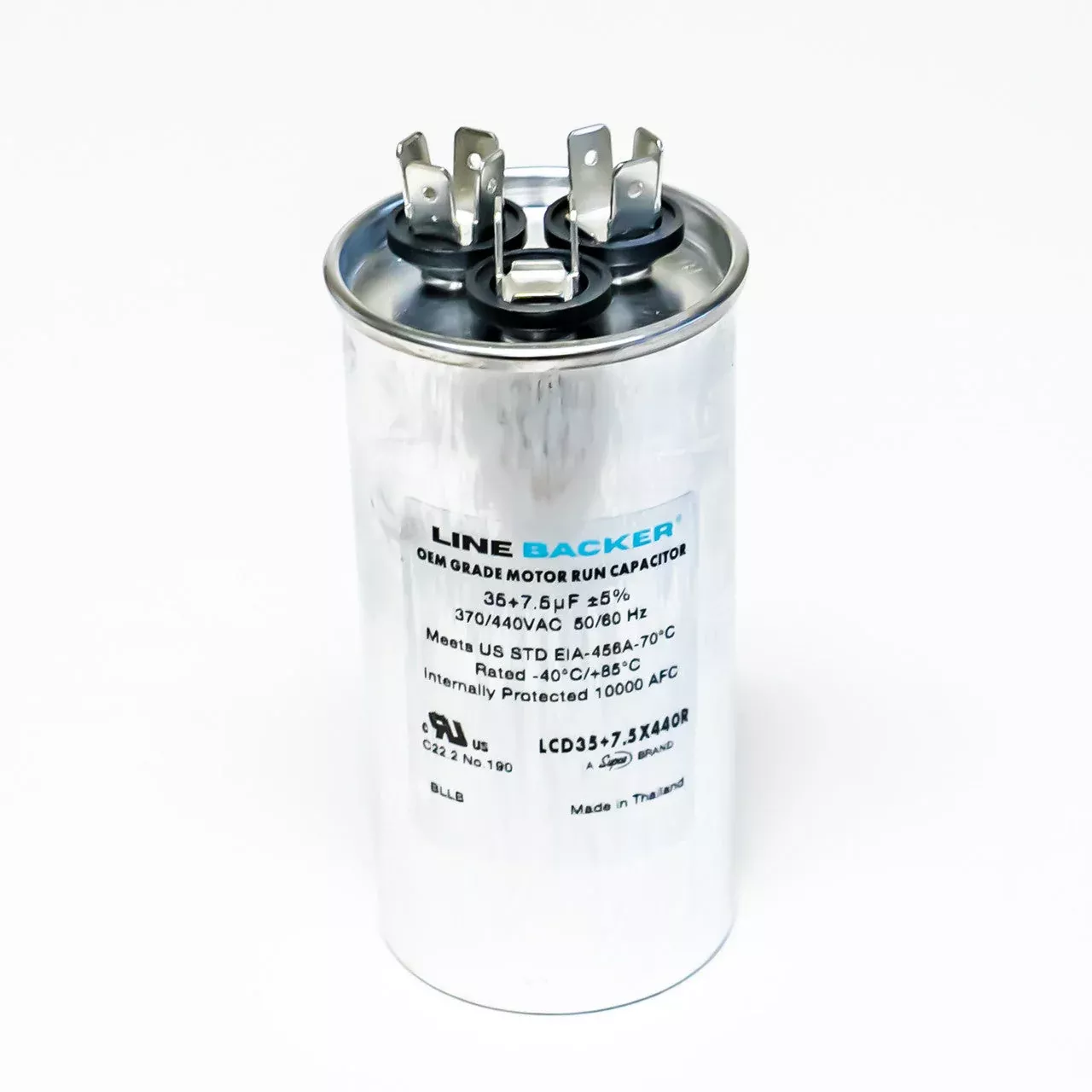 Supco Linebacker LCD35+7.5X440R Round Dual Run Capacitor