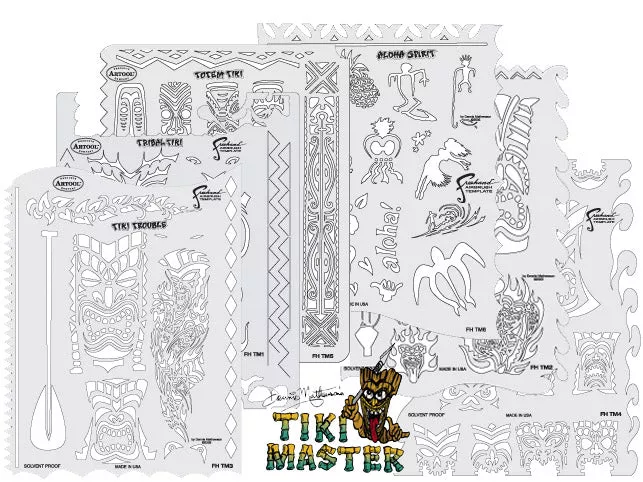 Tiki Master Artool Stencils FH-TM7 by Dennis Mathewson – All Six!!