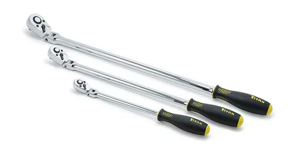 Titan Tools 11075 - 3-PC Extra-Long Flex-Head Quick Release Ratchet Set