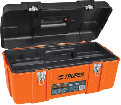 Truper Heavy Duty Tool Boxes w/Metal Latches, 20" Plastic Industrial Tool Box #1