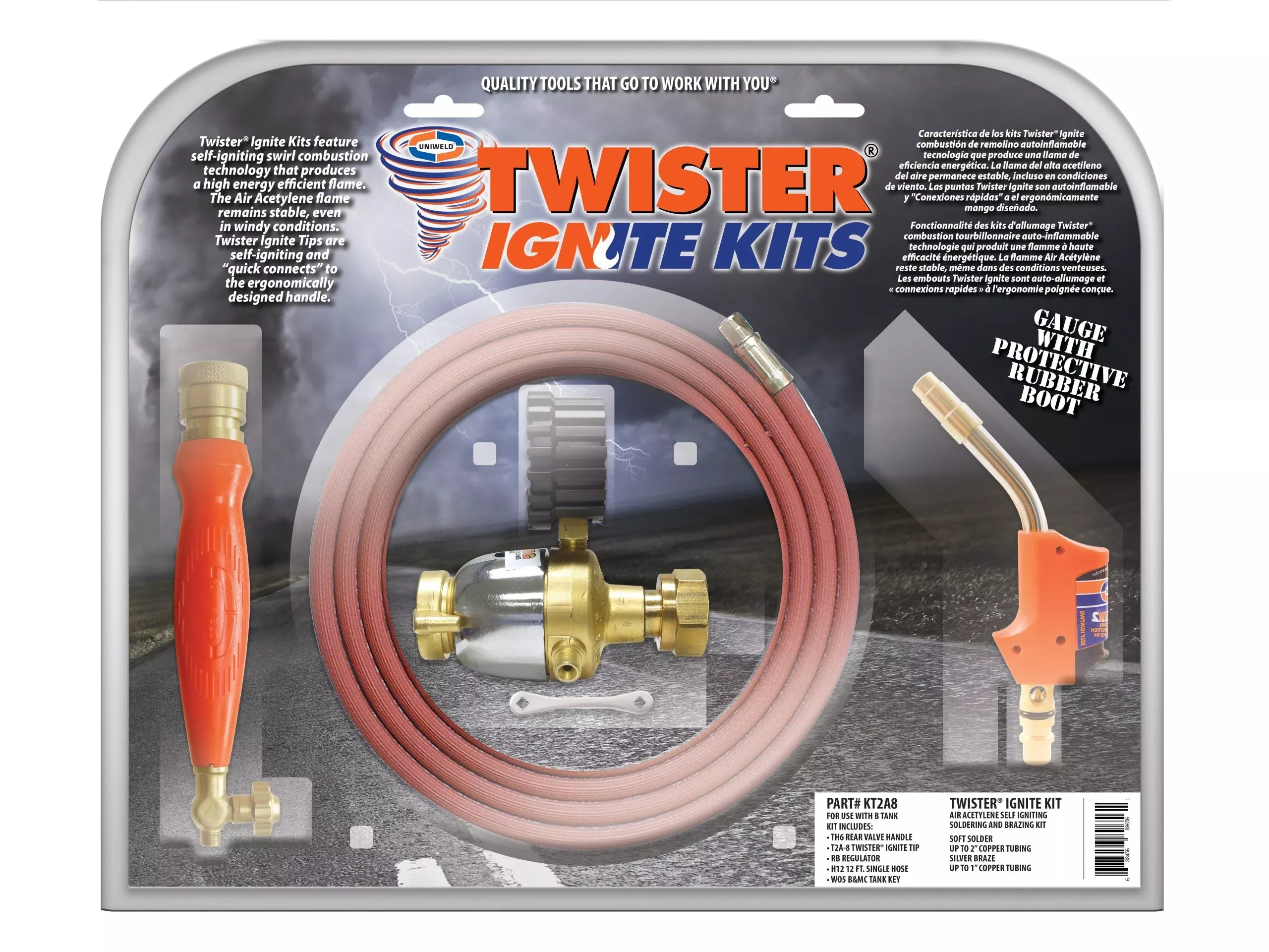 Uniweld KT2A8 TWISTER2 self-igniting Torch Kit