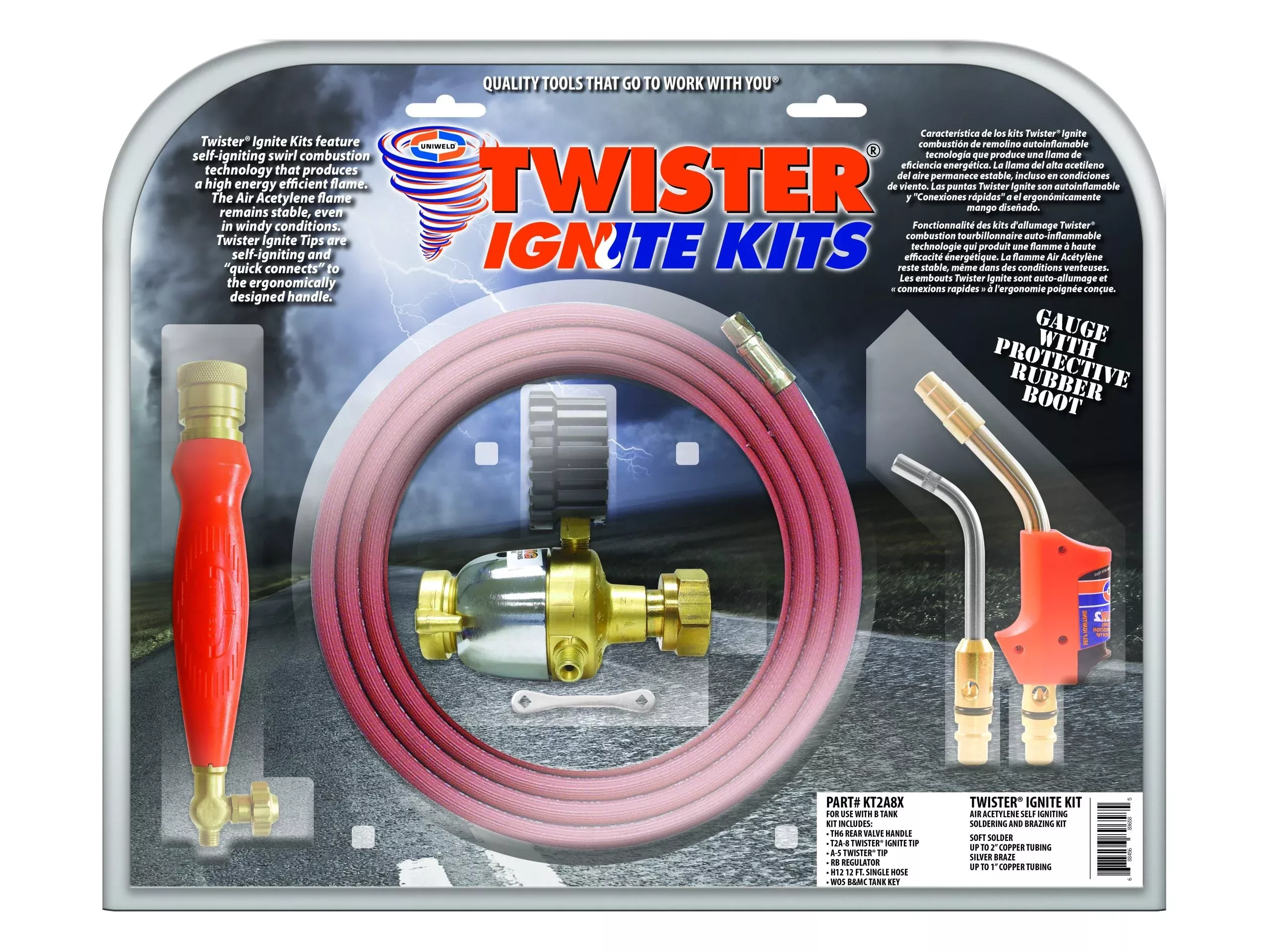 Uniweld KT2A8X TWISTER2 self-igniting Torch Kit