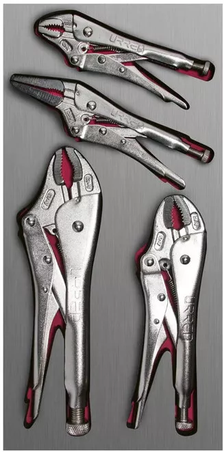 URREA 4 pc LOCKING PLIER SET WITH EVA LAMINATED PLASTIC COVER #CH127L