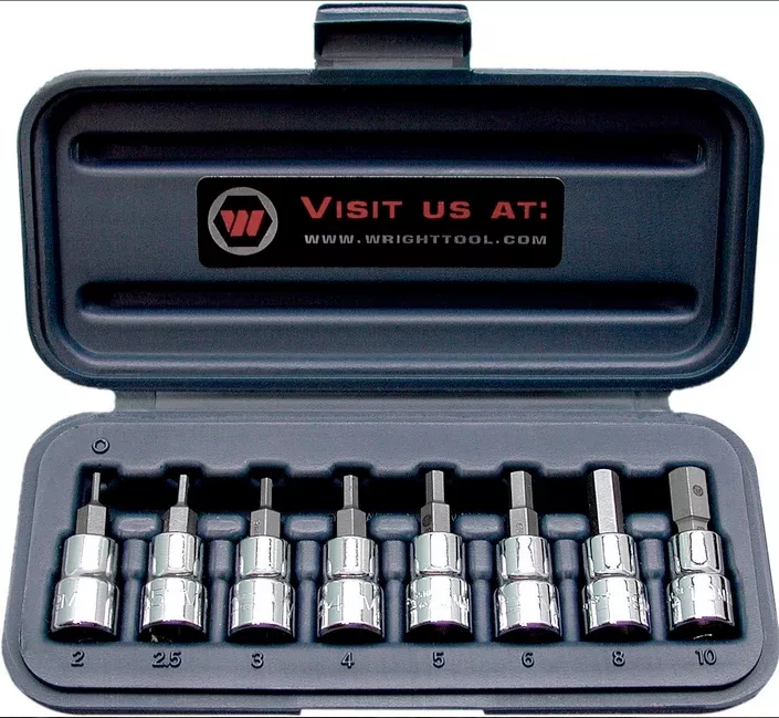 Wright 3/8″ & 1/2″ Drive 9 Piece Hex Bit Sockets #360 (360WR)