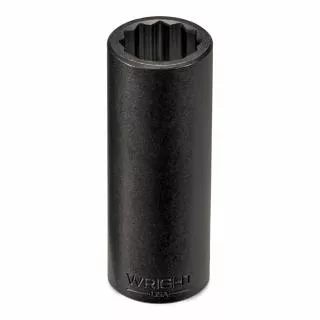Wright Tool 1/2" Dr x 1-1/16" Impact Socket, 12 Pt, Deep