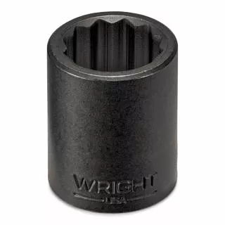 Wright Tool 1/2" Dr x 11/16" Impact Socket, 12 Pt, Standard